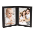 Cheap MDF Custom Double Picture Frame 5x7 Vertical Hinged Wooden Folding Photo Frames Black Shadow Box